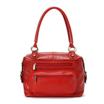 Red Croc Multi-Pocket Leather Handbag