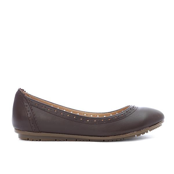 Vintage Brown Leather Flats - Emeli Leather Store