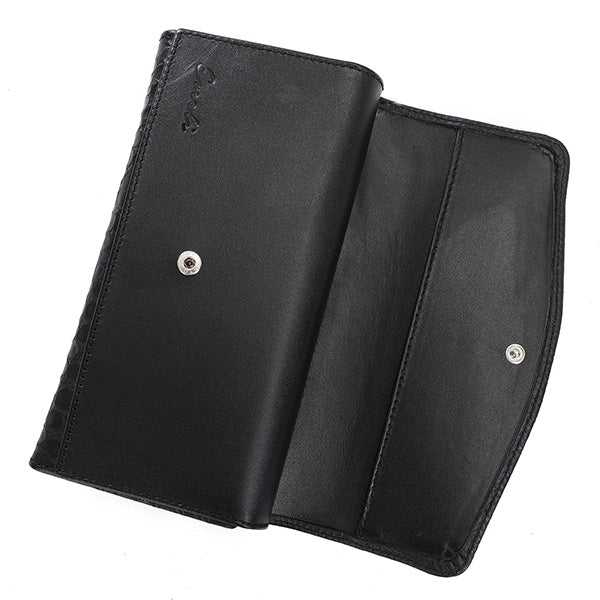 Black Croc Leather Wallet - Emeli Leather Store