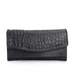 Black Croc Leather Wallet - Emeli Leather Store