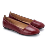 Burgundy Leather Flats - Emeli Leather Store