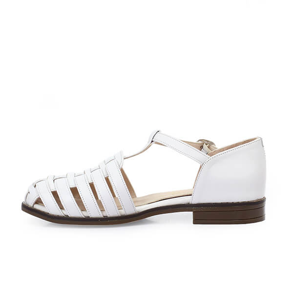 White Strap Sandals - Emeli Leather Store