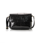 Black Metallic Leather Cross Bag - Emeli Leather Store