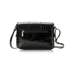 Black Metallic Leather Cross Bag - Emeli Leather Store